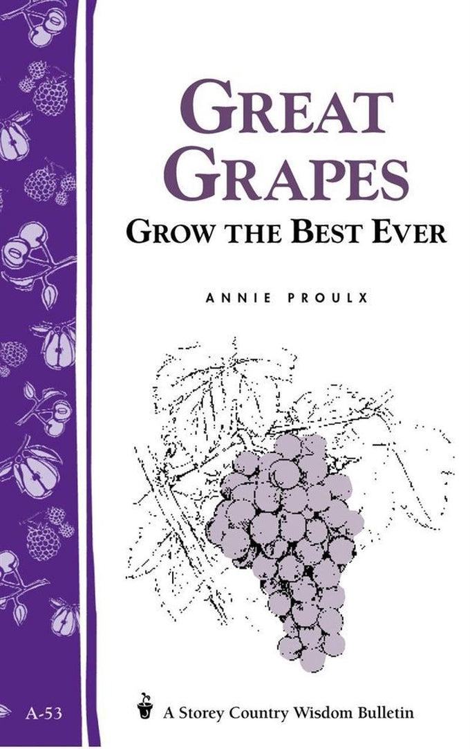 Cover of gardening booklet with purple grapevine illustrations and text highlighting grape growing tips, part of Home and Garden How-To Books and Best Sellers collections