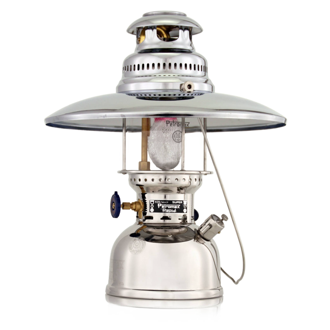 Classic polished top reflector installed on a vintage-style pressure lamp, designed to direct light downward, featured in Lamps & Lighting, Parts and Accessories, Best Sellers, and Promo Eligible collections.