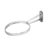 Handcrafted classic wall bracket in polished metal with 6-inch diameter ring and 11-3/4 inch arm, designed for mounting Aladdin oil lamps, featured in Lamps & Lighting and Wall Lamps collections.