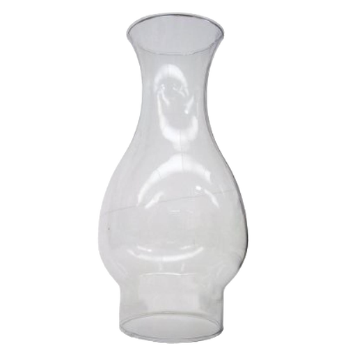 Transparent glass flare chimney for oil lamps with a 2-7/8 inch base, ideal for lamps & lighting and parts and accessories collections, featured in best sellers and promo eligible.