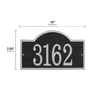 Elegant custom address plaque in black with silver arched rectangle design, handcrafted in the USA, perfect for Home & Decor and Mailboxes and Address Signs collections.