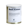 Cylindrical metal can of freeze-dried beef patties with a white lid and label, suitable for long-term emergency food storage in Kitchen & Food, Emergency Supplies, Freeze Dried, USA Made collections.