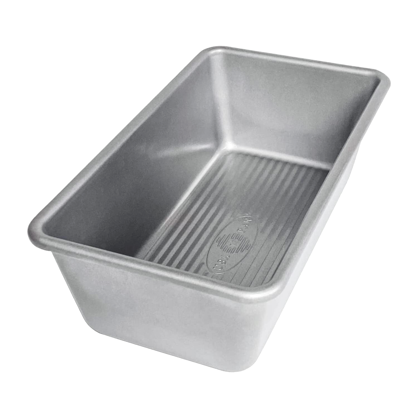 Nonstick aluminized steel loaf pan with corrugated bottom for even baking, handcrafted in the USA, featured in Kitchen & Food, Cookware, Baking Supplies, and Best Sellers collections.