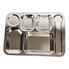 Durable stainless steel tray with six compartments for organized meals, designed for Kitchen & Food, Dinnerware, Best Sellers, Promo Eligible, and Sale collections.