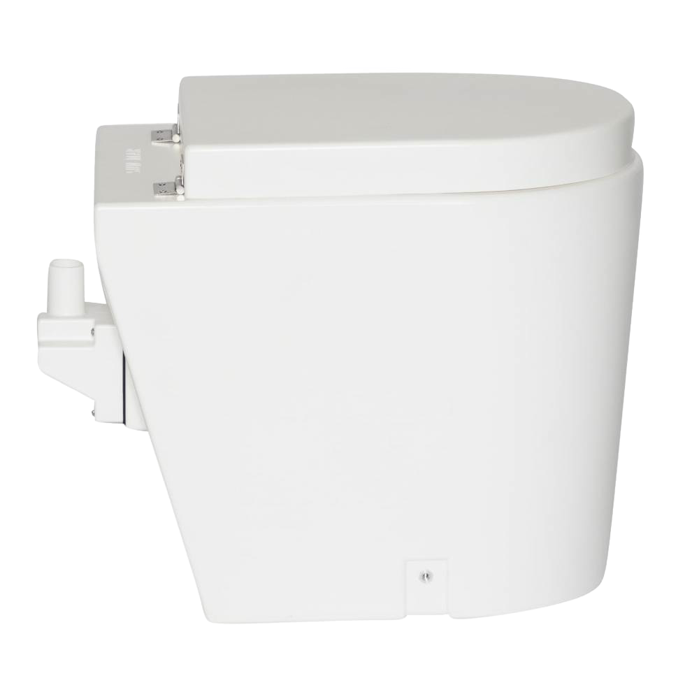 Handcrafted compact white composting toilet designed for easy installation in RVs and tiny homes, featuring dual chambers and odor control, part of Appliances and Composting Toilets collections.