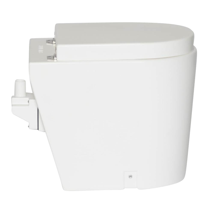 Handcrafted compact white composting toilet designed for easy installation in RVs and tiny homes, featuring dual chambers and odor control, part of Appliances and Composting Toilets collections.