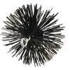 Round chimney brush with tightly packed black wire bristles designed for efficient flue cleaning, featured in Stoves, Hearth Accessories, Best Sellers, and Promo Eligible collections.