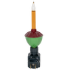 Classic holiday bubble light nightlight with green glass base, red porcelain top, and amber bubbling liquid, featuring a plastic swivel plug, ideal for Home & Decor, Holiday Decor, Best Sellers, and Promo Eligible collections.