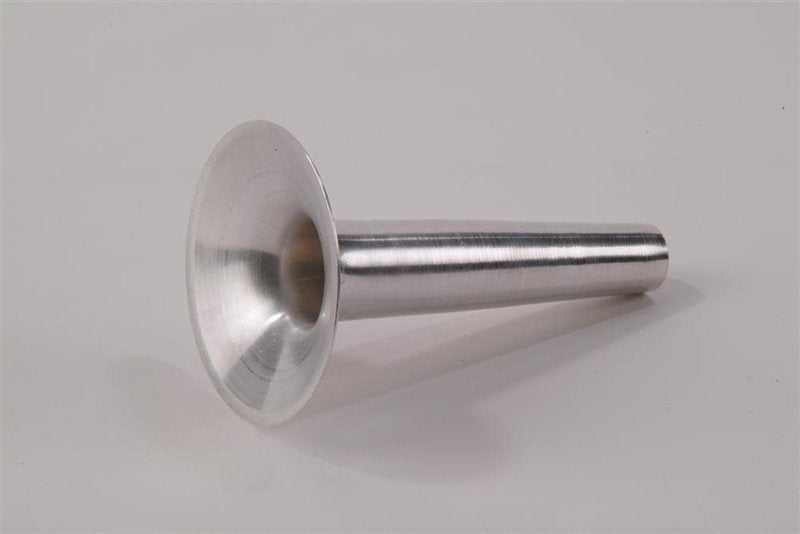 Seamless rustproof aluminum sausage stuffing horn designed for use with meat choppers, measuring about 4-3/4 inches long, ideal for Kitchen & Food, Specialty Equipment, Butchering Supplies, Best Sellers, and Promo Eligible collections.