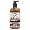 8 oz amber pump bottle of moisturizing body wash with grapefruit and lemongrass, made with natural ingredients, handcrafted in USA, featured in Health & Wellness, Soaps, USA Made, and Best Sellers collections