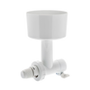 White grain mill attachment designed to fit an Ankarsrum stand mixer, featuring an adjustable control knob for coarseness, ideal for Kitchen & Food, Baking Supplies, Grain Mills, and Bread Making collections.