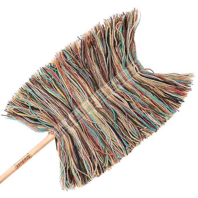 Multi-colored wool replacement head with Velcro® backing for hand duster, made in Vermont, USA, ideal for Home & Decor, Household Cleaning, and Cleaning Utensils collections.