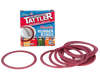 Pack of twelve red reusable rubber sealing rings for canning jars, designed for Kitchen & Food, Food Preservation, and Canning Accessories collections, BPA-free and durable.