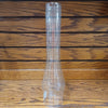 Tall clear glass oil lamp chimney with a 2-7/8 inch base and bulging shape, ideal for Lamps & Lighting, Parts and Accessories, Chimneys and Globes, Best Sellers, and Promo Eligible collections.