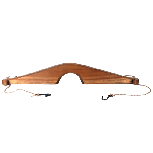 Handcrafted Amish made smooth-sanded poplar shoulder yoke with rope and metal hooks, designed to ease heavy load carrying, featured in Farm, Garden & Tool, USA Made, and Best Sellers collections.