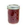 Handcrafted regular-mouth quilted glass jar filled with red homemade jelly, ideal for food preservation and canning, featured in Kitchen & Food and USA Made collections.
