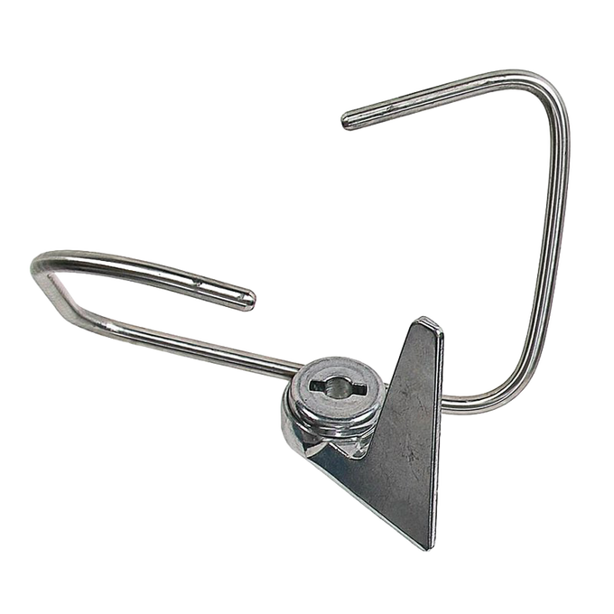 Sturdy stainless steel dough hook attachment with a triangular metal base, designed for use with hand-crank mixers, crafted for Kitchen & Food and Baking Supplies collections.