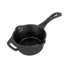 Small cast iron sauce pot with long handle and side loop, designed for making rich sauces and roux, ideal for Kitchen & Food, Camping, Cast Iron, and Cookware collections.