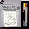 Sketching kit package featuring step-by-step lessons with drawing tools including pencils, eraser, sharpener, and sketch pad for creative arts and crafts, children's toys, and best sellers.