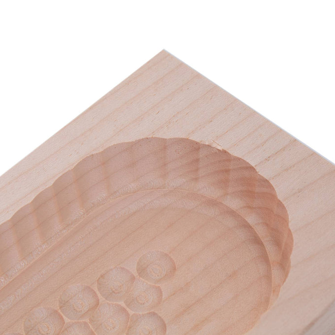 Medium-sized butter mold crafted from blemish-free close-grained hardwood with smooth carved details, ideal for Kitchen & Food, Specialty Equipment, and Making Butter collections.
