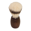 Handcrafted shaving brush with soft natural bristles and a polished thermowood handle, designed to create a rich lather for an enhanced shaving experience, featured in Health & Wellness, Grooming and Personal Hygiene, and Best Sellers collections.