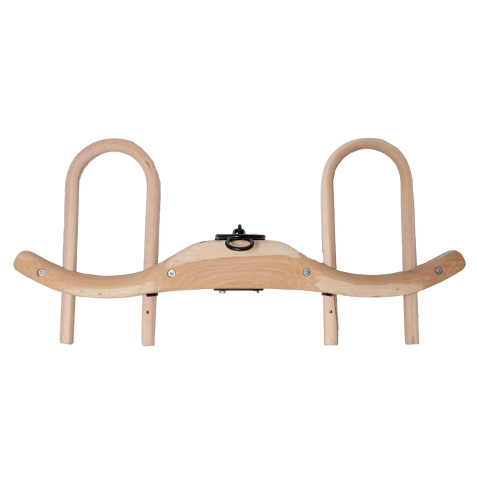 Handcrafted unfinished wood double ox yoke designed for traditional plowing, sturdy and functional, featured in Farm, Garden & Tool, Farm Tools, Best Sellers, and Promo Eligible collections.