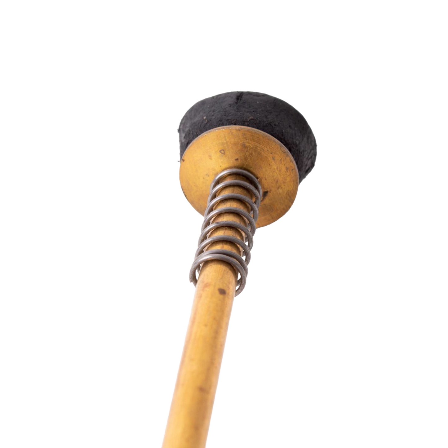Close-up of a brass and steel pump component with a spring and black rubber gasket, designed for lamps and featured in Lamps & Lighting, Parts and Accessories, Best Sellers, and Promo Eligible collections.