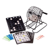 Handcrafted metal rotary bingo cage with automatic ball selector, plastic numbered balls, black call sheet, colorful reusable bingo chips, perfect for family games in Toys, Children’s Toys, Games and Puzzles, and Best Sellers collections.