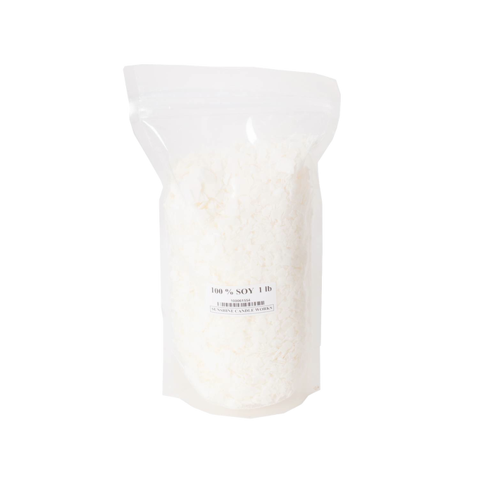 One-pound resealable pouch of natural white soy wax flakes, handcrafted for beginner soy candle making in Lamps & Lighting, Candles and Candlemaking, and Candlemaking Supplies collections.