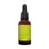 Amber glass bottle with black dropper cap containing handcrafted remineralization liquid for tooth enamel, gluten-free and vegan, made in USA, featured in Health & Wellness and Grooming collections.