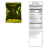 Gold foil emergency food packet with nutrition facts panel showing 140 calories per serving, packaged for long-term freeze-dried storage in emergency supplies, pantry, and USA Made collections.