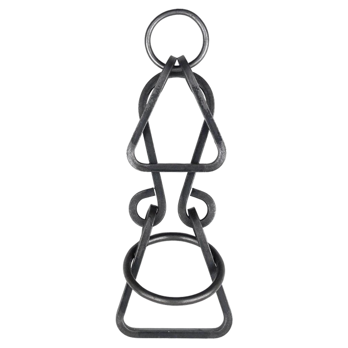 Unique handcrafted metal puzzle featuring intertwined geometric shapes with a ring to remove, made in USA and part of Toys, Books & Games and Best Sellers collections.