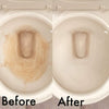 Side-by-side comparison of a toilet bowl before and after using long-lasting chemical-free magnets that prevent mineral stains, featured in Home & Decor and Household Cleaning collections.