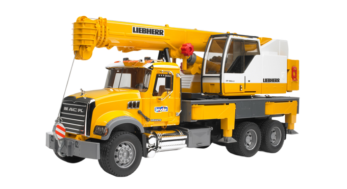 Bruder Toys MACK Granite Liebherr Crane Truck - 1:16 Scale