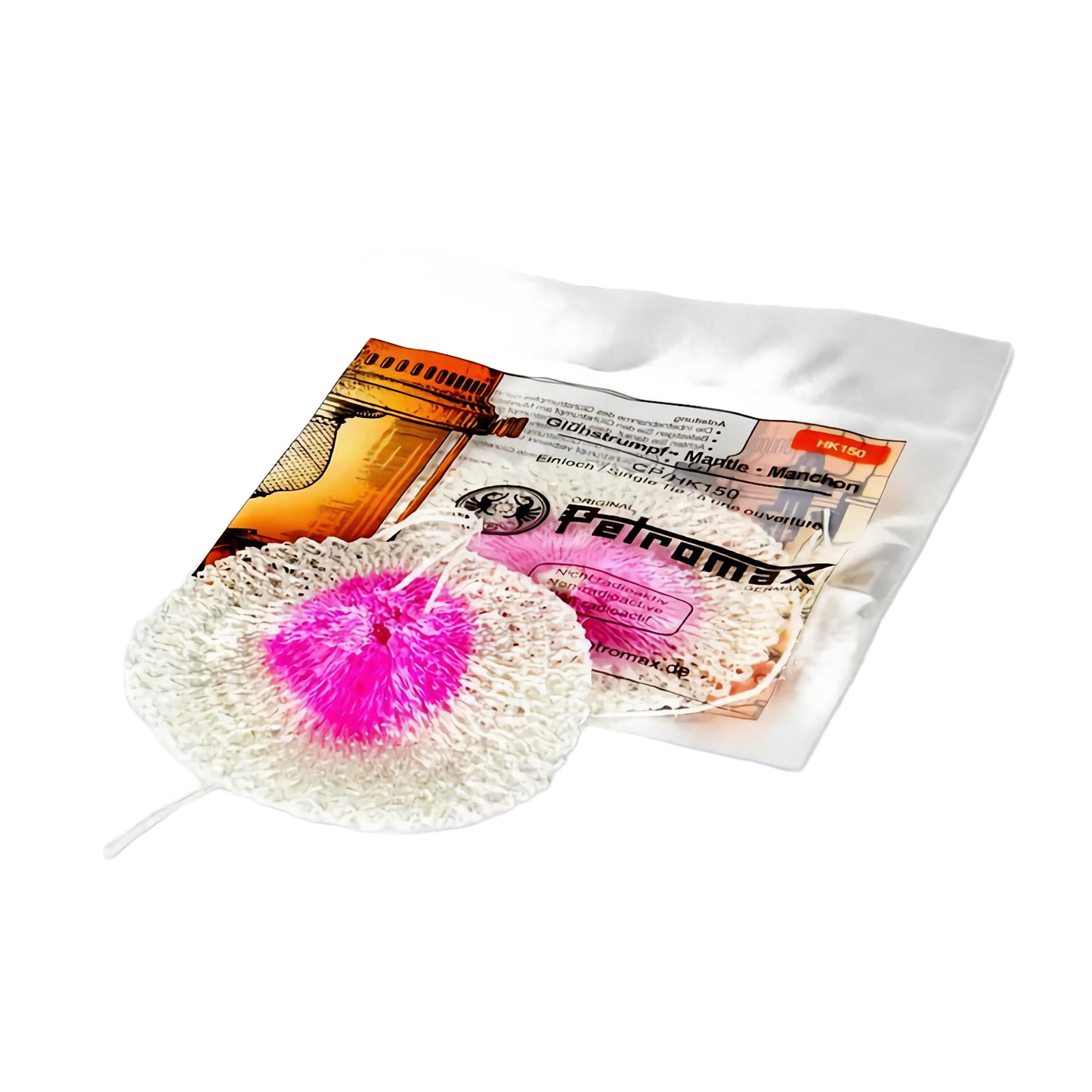 Durable rounded replacement mantle for high-pressure lamps with pink center, ideal for use with lanterns, featured in Lamps & Lighting, Parts and Accessories, Wicks and Mantles, Best Sellers, and Promo Eligible collections.