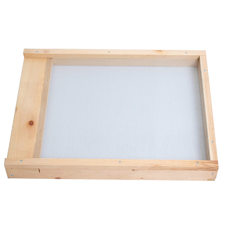 Handcrafted wooden frame with fine mesh screen designed for beekeeping to monitor mites, made in USA by Amish artisans, ideal for Farm, Garden & Tool and Beekeeping Supplies collections.