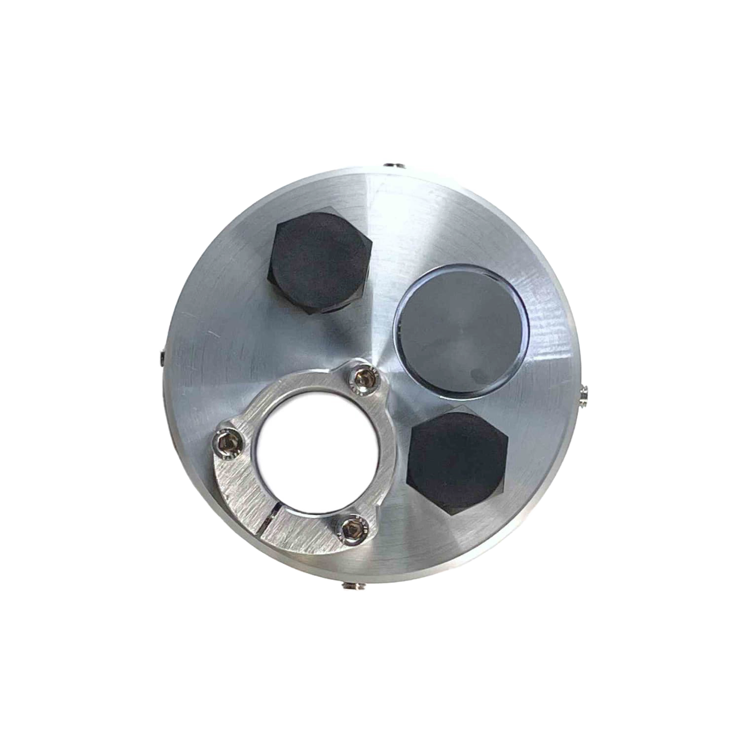 All-metal Simple Pump non-pitless well cap featuring a 1-3/4" split flange, threaded PVC plug, and smooth-wall port, crafted in the USA for deep well pumps, part of USA Made, Water Pumps, Pump Parts and Tools, Best Sellers, and Appliances collections.