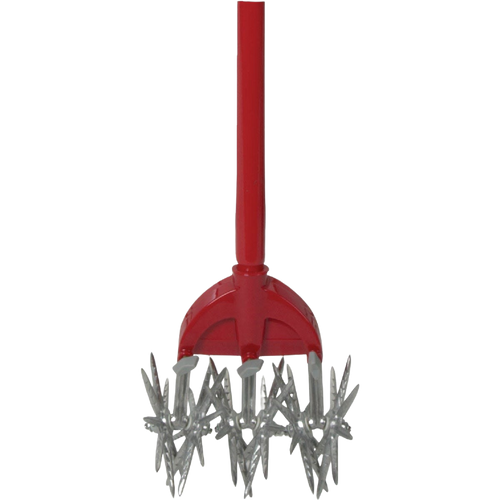 Garden tool with rust-proof serrated steel tines and a red comfort-grip handle, designed for easy soil loosening and weed removal, featured in Farm, Garden & Tool and Best Sellers collections.