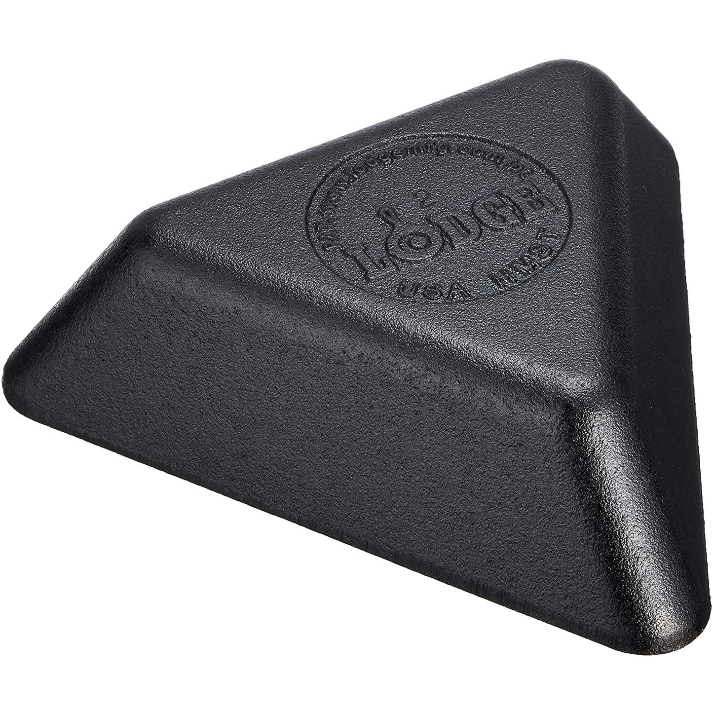 Seasoned cast iron triangle mini server with a natural easy-release finish, handcrafted in the USA, perfect for serving appetizers, desserts, and dips, featured in Kitchen & Food and Cookware collections.
