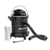Portable electric ash vacuum with flexible hose, aluminum extension tubes, and wheeled base, ideal for hearth accessories and stove cleaning in home and hearth collections.