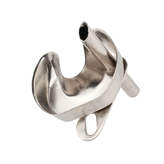 Chrome-plated preheating cup designed for use with lamps, featuring a polished brass and nickel finish, ideal for parts and accessories in lamps and lighting collections.