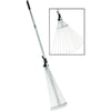 Adjustable garden rake with 15 steel tines and black rubber grips, expanding from 7 to 25 inches for versatile leaf raking and compact storage, ideal for Farm, Garden & Tool and Lawncare collections.
