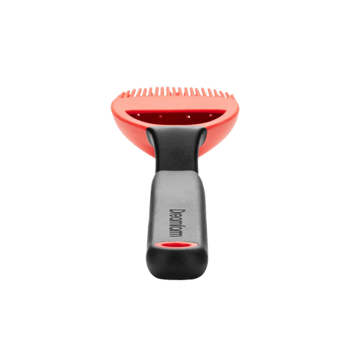 Red and black basting brush with ergonomic handle and four small holes for controlled liquid flow, designed for efficient basting in Kitchen & Food and Cooking and Baking Helpers collections.