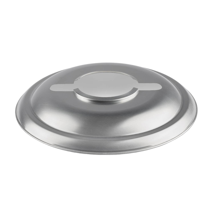Handcrafted steel reflector shade with a smooth finish, designed for directing light downward and reducing glare for lanterns, featured in Lamps & Lighting and Emergency Supplies collections.