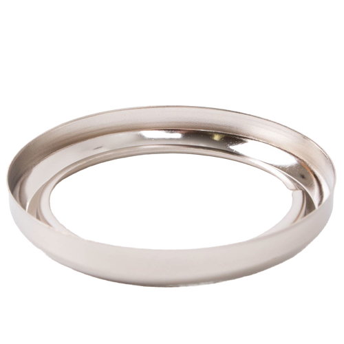 Nickel-plated burner collar with threaded ring designed to fit most Aladdin glass lamp fonts, featured in Lamps & Lighting, Parts and Accessories, Lamp Burners and Collars, Best Sellers, and Promo Eligible collections.