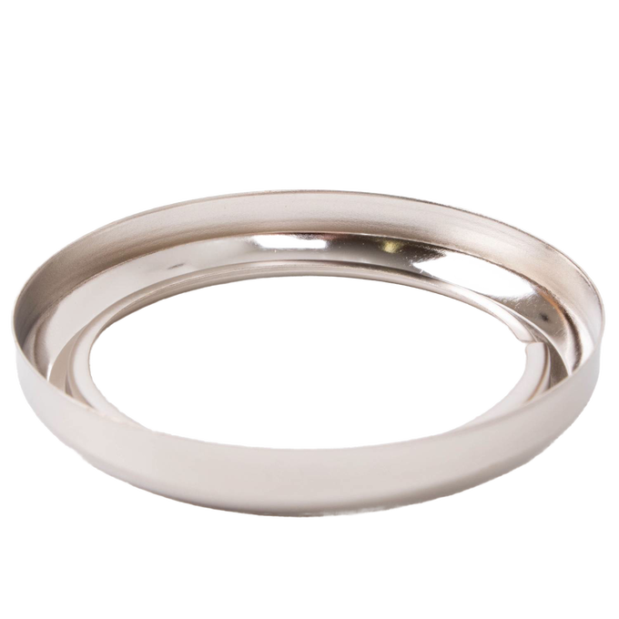 Nickel-plated burner collar with threaded ring designed to fit most Aladdin glass lamp fonts, featured in Lamps & Lighting, Parts and Accessories, Lamp Burners and Collars, Best Sellers, and Promo Eligible collections.