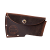 Handcrafted full-grain leather sheath with snap closure, designed for protective axe storage and belt attachment, made in USA, Amish made, ideal for Farm, Garden & Tool and Knives & Axes collections.