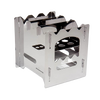 Compact stainless steel camping stove with a folding design featuring toothed edges for pot support, ideal for Farm, Garden & Tool, Camping, Emergency Supplies, and Best Sellers collections.
