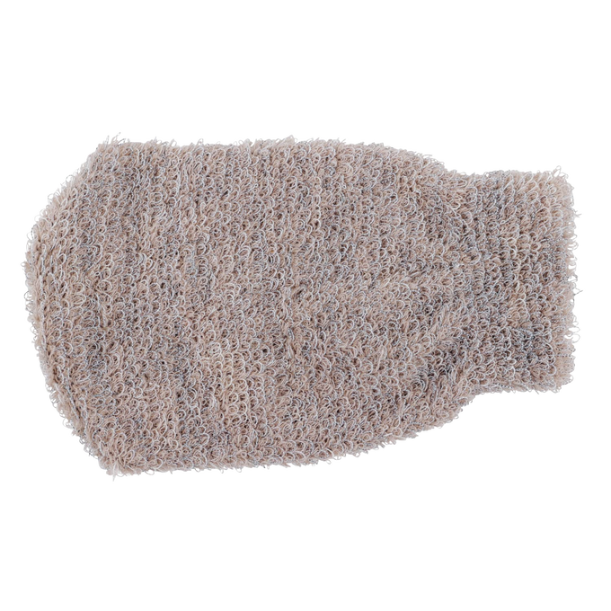 Handcrafted soft exfoliating massage glove made from a horsehair and cotton blend, designed for gentle skin stimulation and circulation in Health & Wellness, Grooming, and Best Sellers collections.