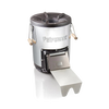 Silver compact outdoor stove with cast iron top, front fuel drawer, and wooden side handles, designed for quick heat generation in Farm, Garden & Tool, Camping, Best Sellers, and Promo Eligible collections.
